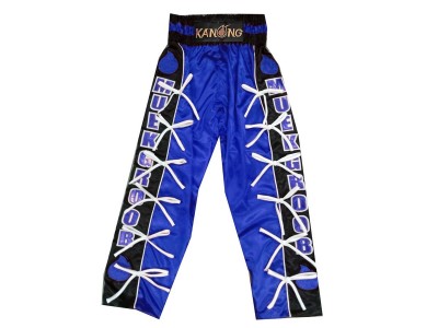 Custom design kickboxing pants : KNPANTS-005-Blue-Black