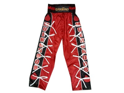 Custom kickboxing pants : KNPANTS-005-Red-Black