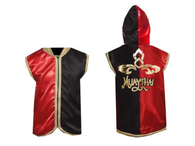 Personalised Muay Thai Jackets : KNHOD-121-Red-Black