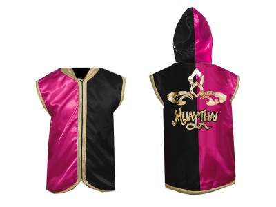 Personalised Muay Thai Jackets : KNHOD-121-Rose-Black