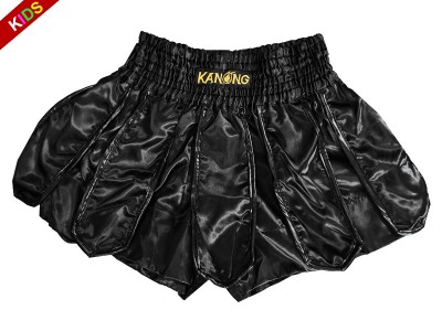 Kanong Muay Thai Shorts for Kids : KNS-139-Black-K