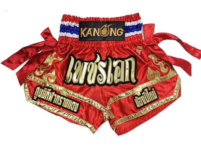 Customisable Muay Thai Shorts : KNSCUST-1266-Red