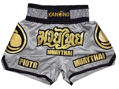 Customisable Muay Thai Shorts : KNSCUST-1269-Grey