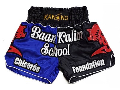 Custom Muay Thai Shorts : KNSCUST-1277-Blue-Black