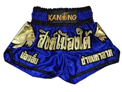 Custom Muay Thai Shorts with name : KNSCUST-1280-Blue