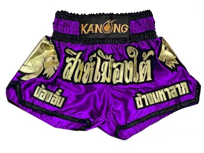 Custom Muay Thai Shorts with name : KNSCUST-1280-Purple