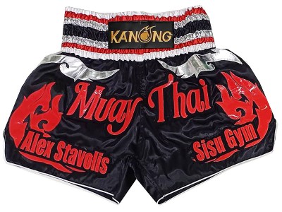 Custom Muay Thai Shorts : KNSCUST-1283-Black