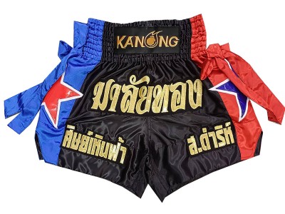Custom Muay Thai Shorts with bows : KNSCUST-1284-Black