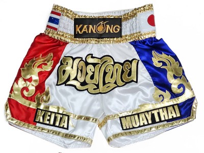 Custom Muay Thai Shorts : KNSCUST-1290-White