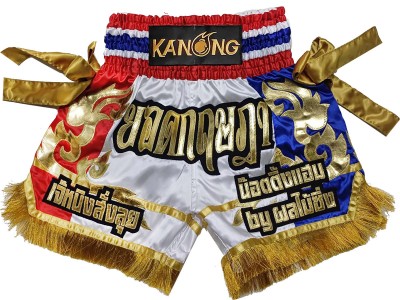 Custom Muay Thai Shorts with bows : KNSCUST-1297-White