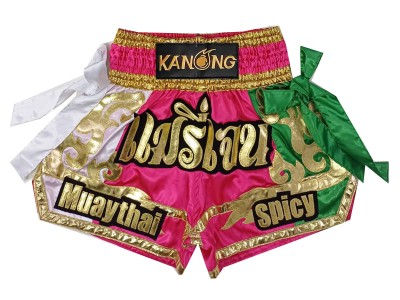 Custom Muay Thai Shorts with bows : KNSCUST-1298-Pink