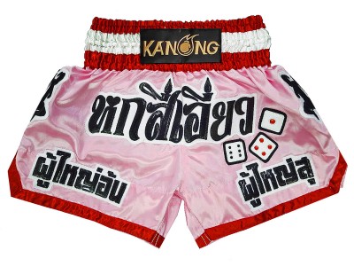 Custom Muay Thai Shorts with name : KNSCUST-1299-Pink