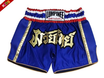 Lumpinee Kids Muay Thai Shorts : LUMRTO-006-Blue-K