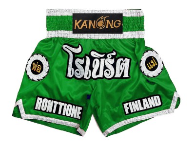 Custom Muay Thai Shorts : KNSCUST-1242-Green