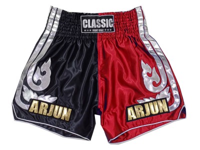 Customized Muay Thai Shorts : KNSCUST-1243-Black-Red