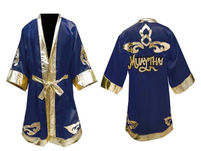 Custom Boxing Robe : Navy Lai Thai