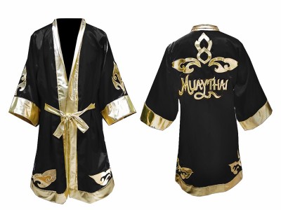 Personalised Kanong Boxing Robe : Black Lai Thai