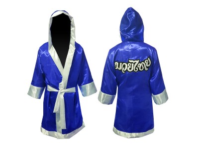 Customized Muay Thai Robe with hood : Blue