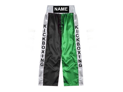 Customize Kickboxing Pants : KNPANTS-001-Black-Green