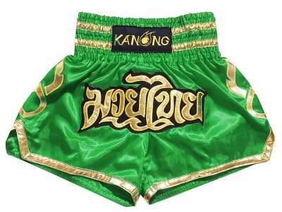 Kanong Muay Thai Shorts for Kids : KNS-121-Green-K