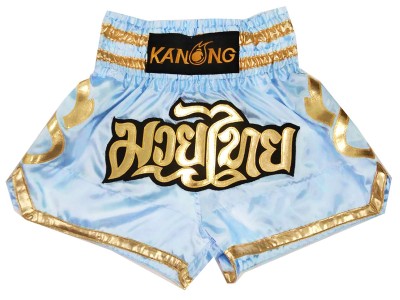Kanong Muay Thai Shorts for Kids  : KNS-121-LightBlue-K
