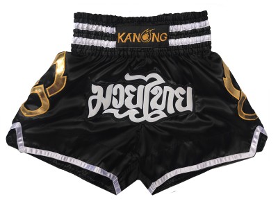 Kanong Muay Thai Shorts for Kids : KNS-143-Black-K