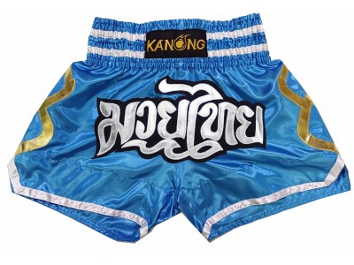 Kanong Muay Thai Shorts for Kids : KNS-143-Skyblue-K