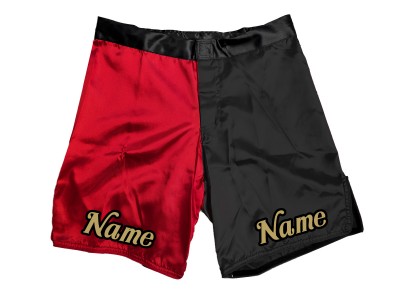 Custom MMA shorts with name or logo : Red-Black
