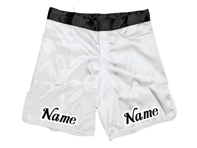 Custom MMA shorts with name or logo : White