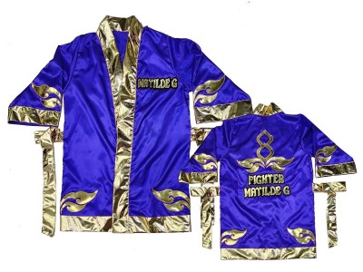 Custom Muay Thai Robe : KNFIRCUST-001-Blue
