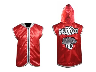 Custom made Muay Thai  Hoodies : Red/Elephant