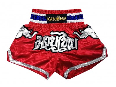 Kanong Elephant Thai Boxing Shorts : KNS-125-Red-K