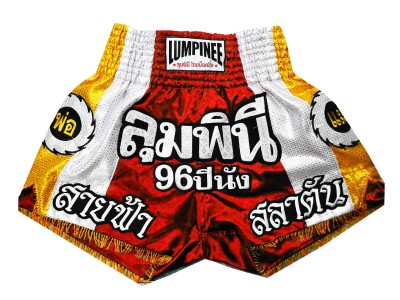 Lumpinee Muay Thai  Shorts with tassles : LUM-001-Red