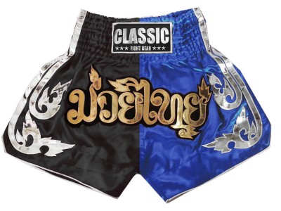 Classic Kick Boxing Shorts : CLS-015-Black-Blue