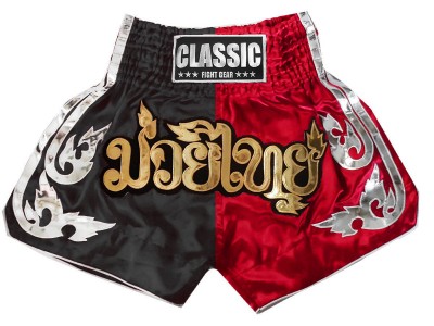 Classic Kick Boxing Shorts : CLS-015-Black-Red