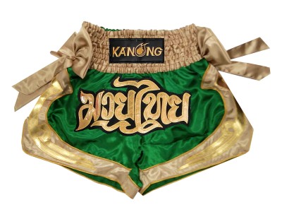 Kanong Muay Thai Shorts ribbons : KNS-132-Green